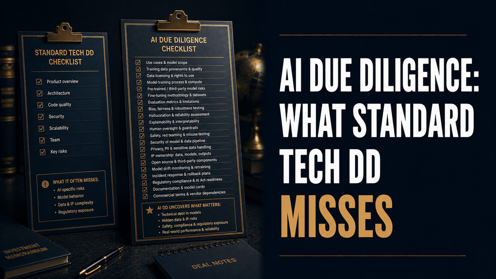 AI Legal Due Diligence Checklist: What Standard Tech DD Misses