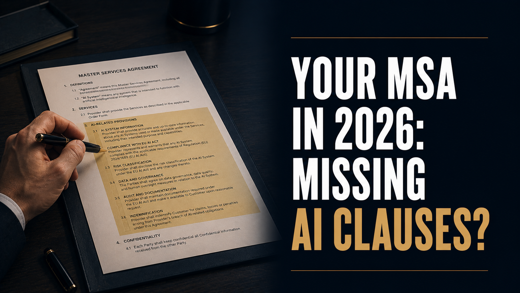 What AI Clauses Does Your MSA Need in 2026?